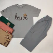 شلوار لینن دخترانه Love Flower 7