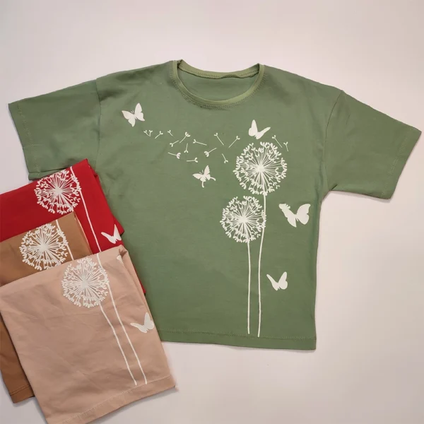تیشرت تک دخترانه Tall flower