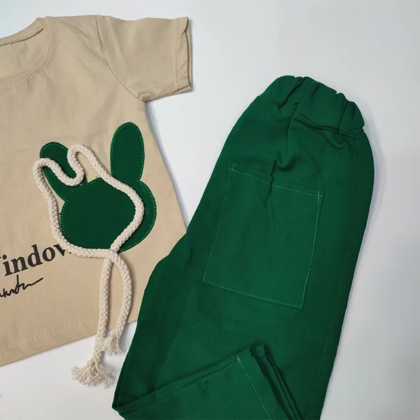 تیشرت شلوار لینن دخترانه New Win - Image 3
