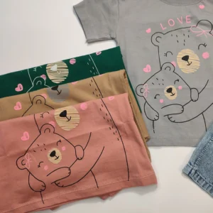 تیشرت شلوارک جین دخترانه Happy Bear