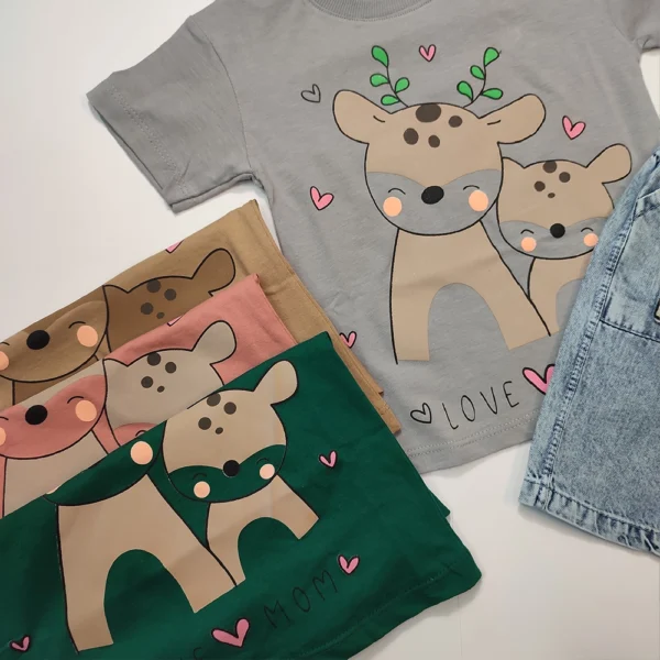 تیشرت شلوارک جین دخترانه Happy deer - Image 8