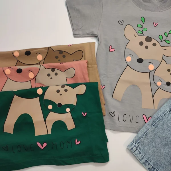 تیشرت شلوارک جین دخترانه Happy deer - Image 9