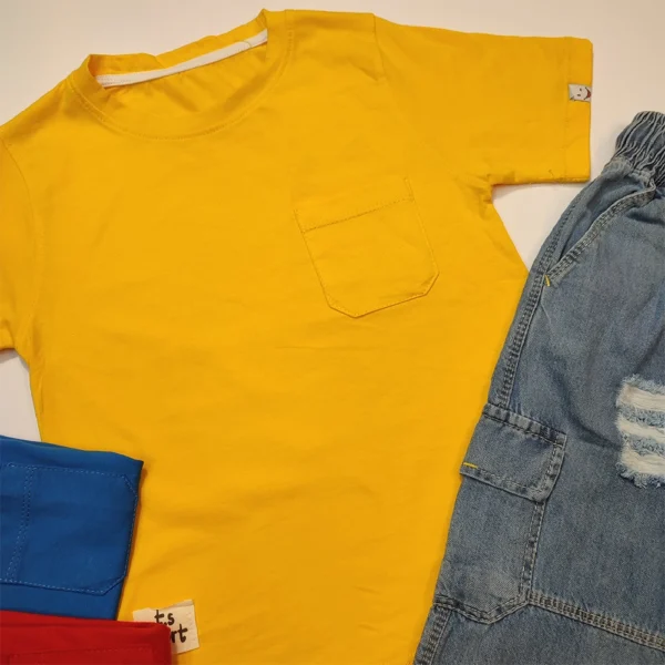 تیشرت شلوارک جین دخترنه و پسرانه Color line - Image 9