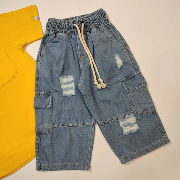 تیشرت شلوارک جین دخترنه و پسرانه Color line - Image 8