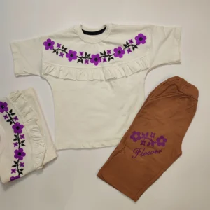 شلوارک دخترانه Purple flower 1