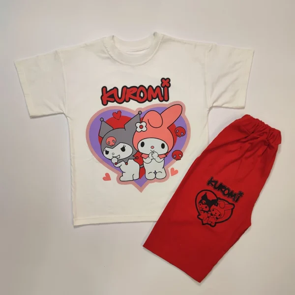 تیشرت شلوارک دخترانه کرومی kuromi Love - Image 5