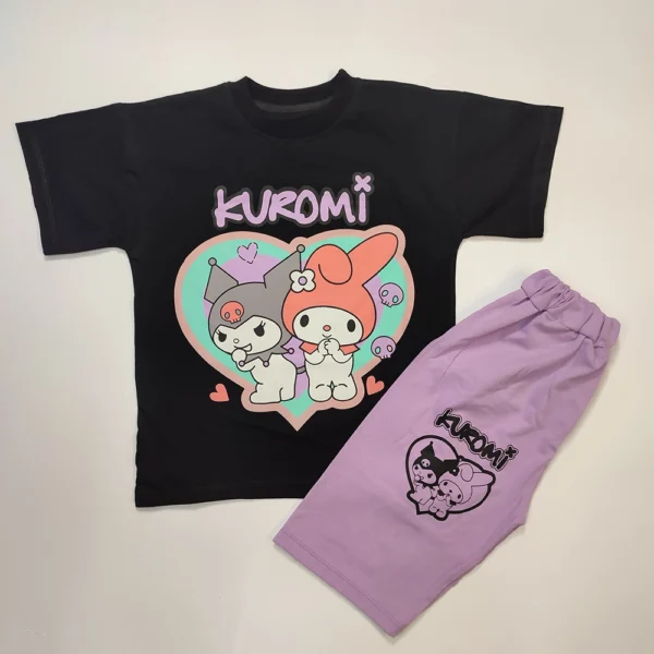 تیشرت شلوارک دخترانه کرومی kuromi Love - Image 4