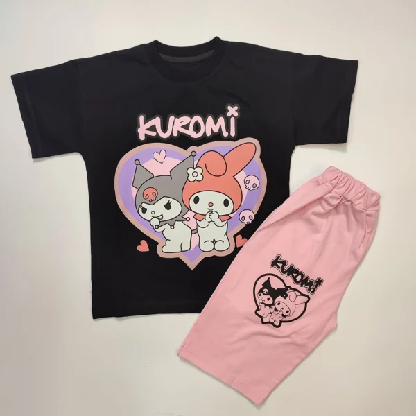 تیشرت شلوارک دخترانه کرومی kuromi Love - Image 3