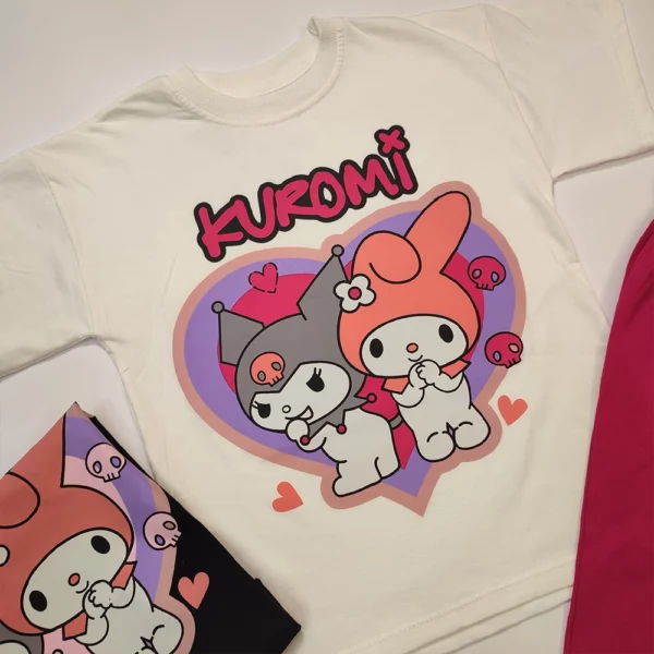 تیشرت شلوارک دخترانه کرومی kuromi Love - Image 6