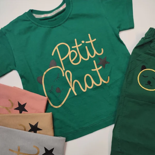 تیشرت شلوارک لینن دخترانه Petit - Image 5