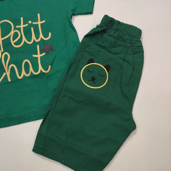تیشرت شلوارک لینن دخترانه Petit - Image 4