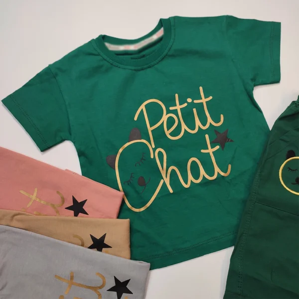 تیشرت شلوارک لینن دخترانه Petit - Image 3