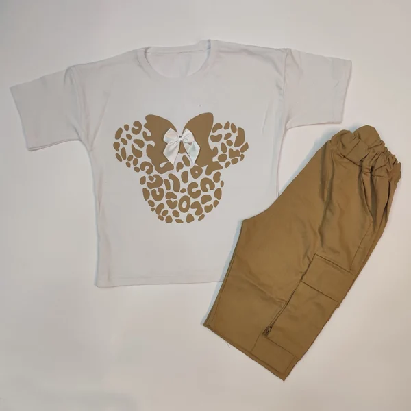 تیشرت شلوارک کتان دخترانه Mickey Bow - Image 7