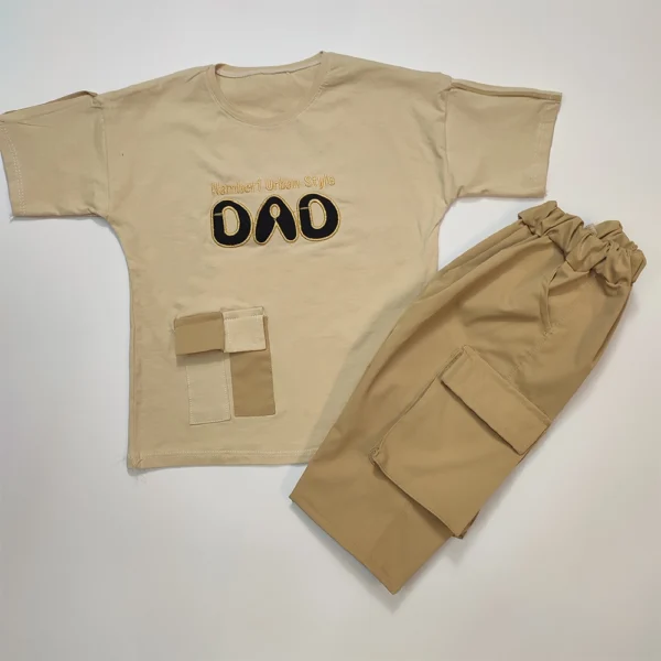 تیشرت شلوارک کتان دخترانه پسرانه DAD - Image 11