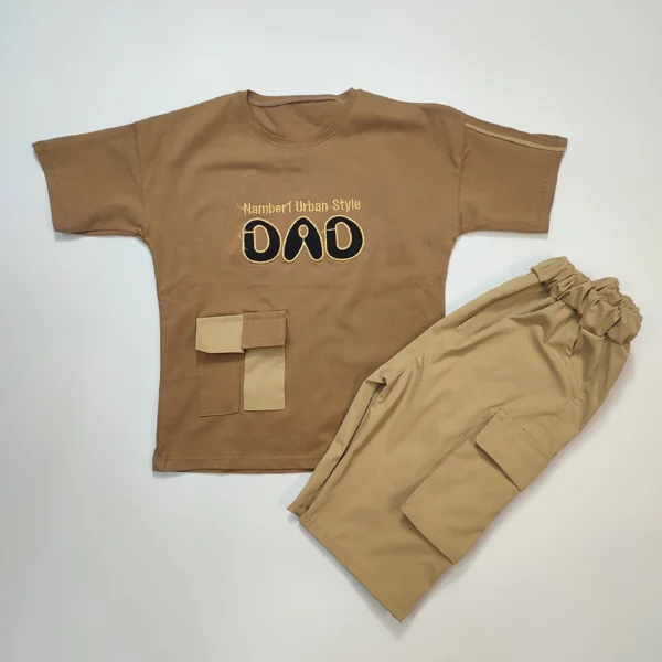 تیشرت شلوارک کتان دخترانه پسرانه DAD - Image 10