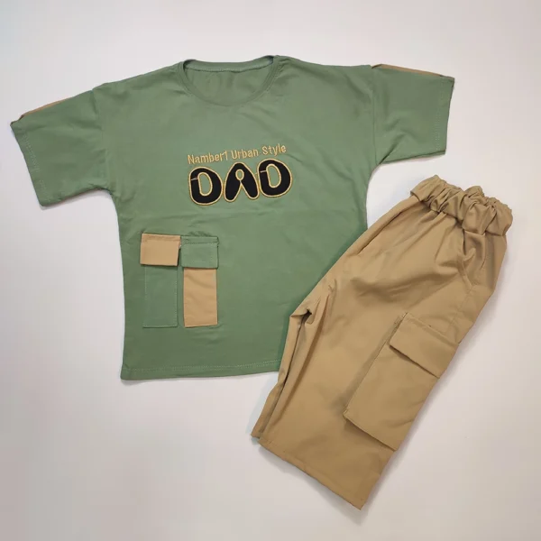 تیشرت شلوارک کتان دخترانه پسرانه DAD - Image 9