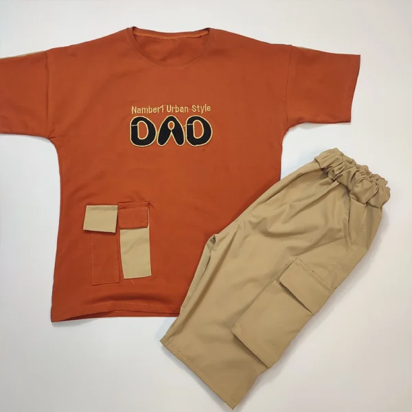 تیشرت شلوارک کتان دخترانه پسرانه DAD - Image 8