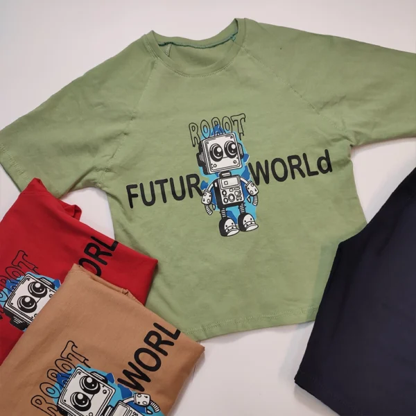 تیشرت شلوارک کتان دخترانه پسرانه FUTUR - Image 8