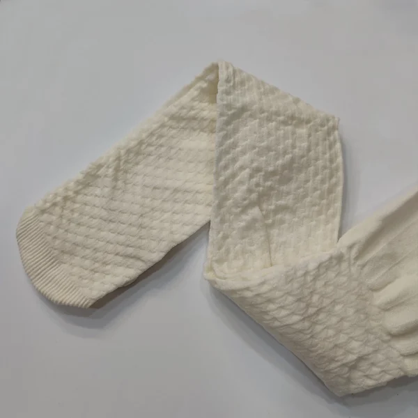 جوراب شلواری شیری طرح برجسته - Image 3