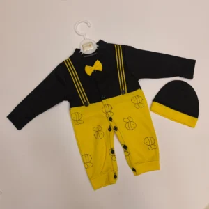 سرهمی با کلاه نوزادی مدل زنبور Bee