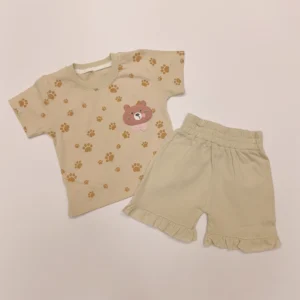 تیشرت شلوارک دخترانه نقلی Teddy print
