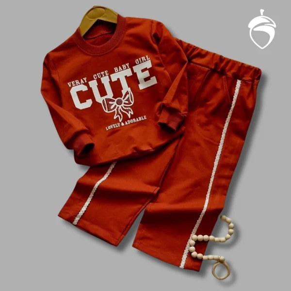 بلوز شلوار دخترانه طرح CUTE - Image 3